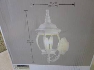 lot 5 image: 3-Light White Outdoor Wall Lantern ...