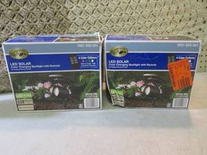 lot 14 image: Lot of 2 Solar Bronze Outdoor Integ...
