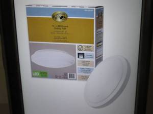 lot 27 image: Lot of 2 12 White Round LED Flush ...