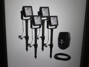 lot 36 image: 4-Pack Low Voltage Black Outdoor In...