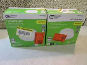lot 41 image: Lot of 2 Spin Light 7 LED Flush Mo...