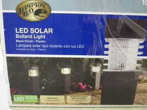 lot 42 image: 6-Pack Solar Black Outdoor Integrat...