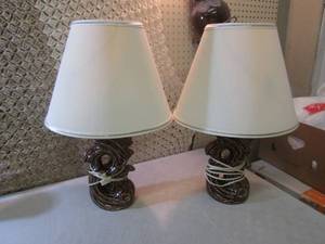 lot 58 image: Pair of Vintage Ceramic Lamps 22 1...