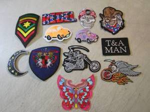 lot 85 image: 12 Assorted Sew-On  Iron-On Patche...
