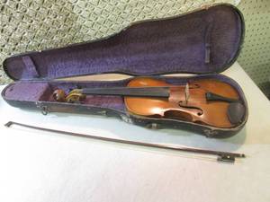 lot 137 image: Antique German Violin with Case fro...