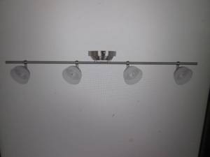 lot 180 image: Madison 3 ft 4-Light Satin Nickel L...