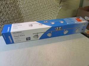 lot 181 image: Madison 3 ft 4-Light Satin Nickel L...