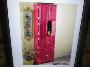 lot 188 image: 8 Door Wall Cabinet in Red 72 x 23...