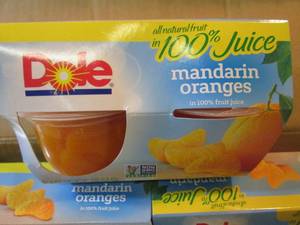 lot 224 image: Dole Mandarin Oranges 4-Pack Snack ...