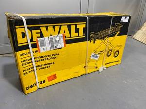 lot 3 image: Dewalt 32-12 in. x 60 in. Rolling Miter Saw Stand