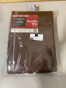 lot 6 image: EVERBILT Heavy Duty Brown Tarp 16x20 Ft.