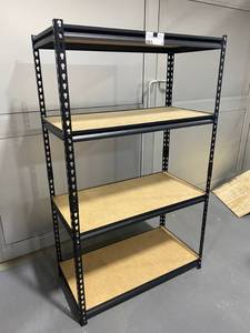 lot 43 image: Black Rivet Shelf - 60 x 18 x 36