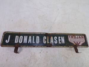 lot 7 image: Double sided - Z Signs screwed together Trojan Seed Farm Sign