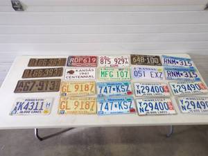 lot 17 image: Varity of Embossed License Plates
