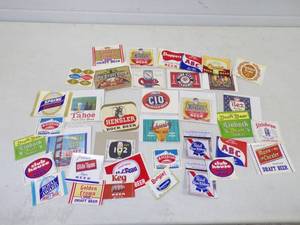 lot 92 image: 35 Vintage Unused Beer labels