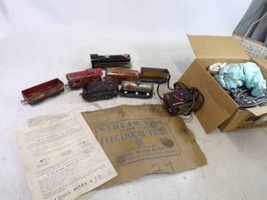 lot 97 image: Vintage Louis Marx and Company Steam Line Electric Train Set
