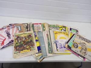 lot 107 image: Large Lot os Vintage Sheet Music Very cool artwork