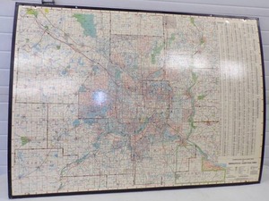 lot 135 image: Large Minneapolis St.  Paul Area Map Mounted