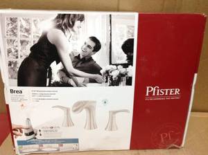 lot 7 image: Pfister Brea 8 in. Widespread 2-Handle Waterfall Bathroom Faucet in Brushed Nickel in good condition