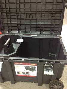 lot 17 image: Husky 37 in. Rolling Tool Box Utility Cart Black PLEASE SEE PICS BROKEN DAMAGE