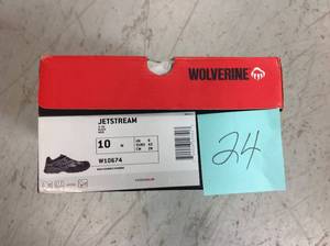 lot 24 image: Wolverine W10674 Mens SZ 10M JETSTREAM CarbonMAX Safety Toe Security Friendly Black Work Shoes not used