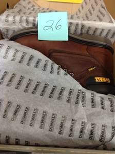 lot 26 image: DEWALT Mens Axle Waterproof 6 Work Boots - Soft Toe - Walnut Pitstop Size 9.5(M) not used