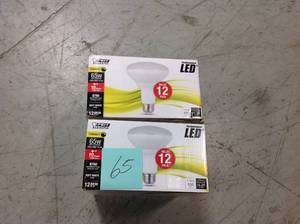 lot 65 image: Feit Electric BR30 65 Watt 650 Lumen 2700K Dimmable Bulb - 12 Pack not used