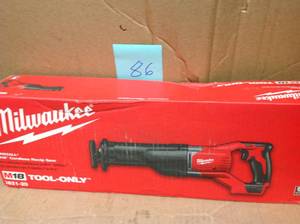 lot 86 image: Milwaukee M18 18-Volt Lithium-Ion Cordless SAWZALL Reciprocating Saw (Tool-Only)  in good condition