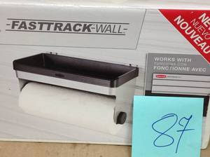 lot 87 image: FastTrack Garage Wall Storage Slat Panel System Paper Towel Holder not used