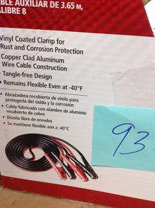 lot 93 image: Husky 12 ft. 8-Gauge UL-Listed Booster Cable in good condition