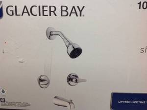 lot 2 image: Glacier Bay Aragon 2-Handle 1-Spray Tub and Shower Faucet in Chrome in good condition
