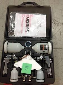 lot 49 image: Husky HVLP and Standard Gravity Feed Spray Gun Kit in good condition