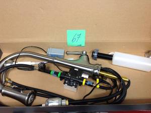 lot 67 image: Glacier Bay Touchless LED Single-Handle Pull-Down Sprayer Kitchen Faucet with Soap Dispenser in Stainless Steel USED  in good condition