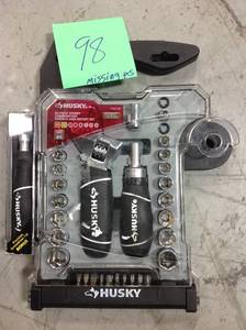 lot 98 image: Husky Stubby Set with Extendable Ratchet (46-Piece) MISSING PCS