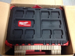 lot 201 image: Milwaukee 22 in. PACKOUT Modular Tool Box Storage System not used