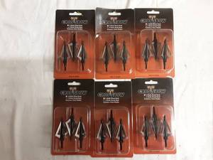 lot 18 image: New 6 Packages With 3 Each 4- Bladed Cross Bow Broad Heads