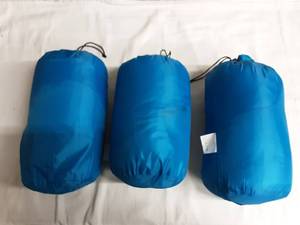 lot 35 image: 3-New Hooded Sleeping Bags (Blue)