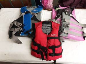 lot 47 image: 3-Life Jackets In Like New Condition