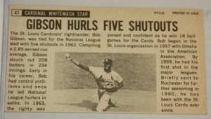 Vintage 1964 Topps Giant Bob Gibson