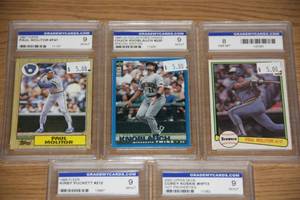 Graded Baseball Card Lot  5 Cards