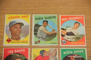 Vintage 1959 Topps Baseball Card Lot  9 Cards