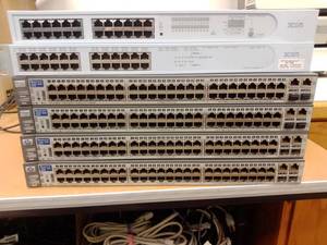 lot 981 image: HP and 3Com Port Switches (6) HP Procurve Switch 2650 J4899B 48 port (4) 3com 24 port (2). A couple of the ports do not work on HP.