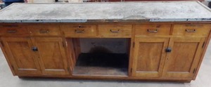 lot 900 image: Vintage Work Cabinet with contents.