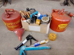 lot 916 image: Eagle 5-gal Safety Gas Can (2) and more.