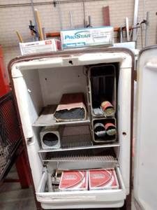 lot 921 image: Welding Rod Assortment and NEW Cooper wire in Moisture Barrier Refrigerator.