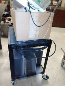 lot 1412 image: Rolling Cart with electric outlet and Speakers