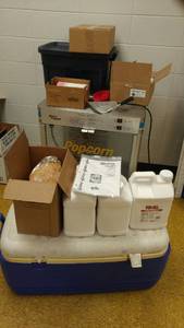 lot 1441 image: Galaxy Popcorn Machine, Model G14-AT, Popcorn, Oil, Case of Serving Bags (2) and more.Real popcorn popper