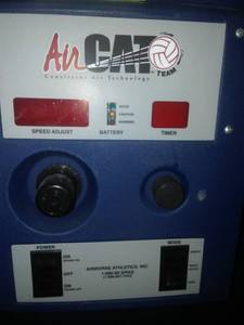 lot 1295 image: AirCat Volleyball Practice Machine. Portable System- 12V, Put away working. 