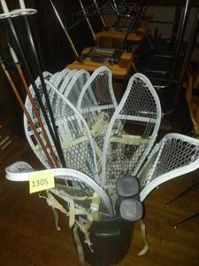 lot 1305 image: Metal Snowshoes (10) and Poles (6)  Like NEW.