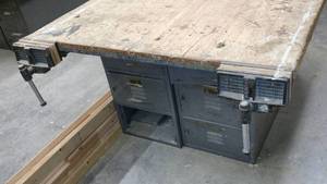 lot 807 image: Wilton Vices (4) Workbench with Locker